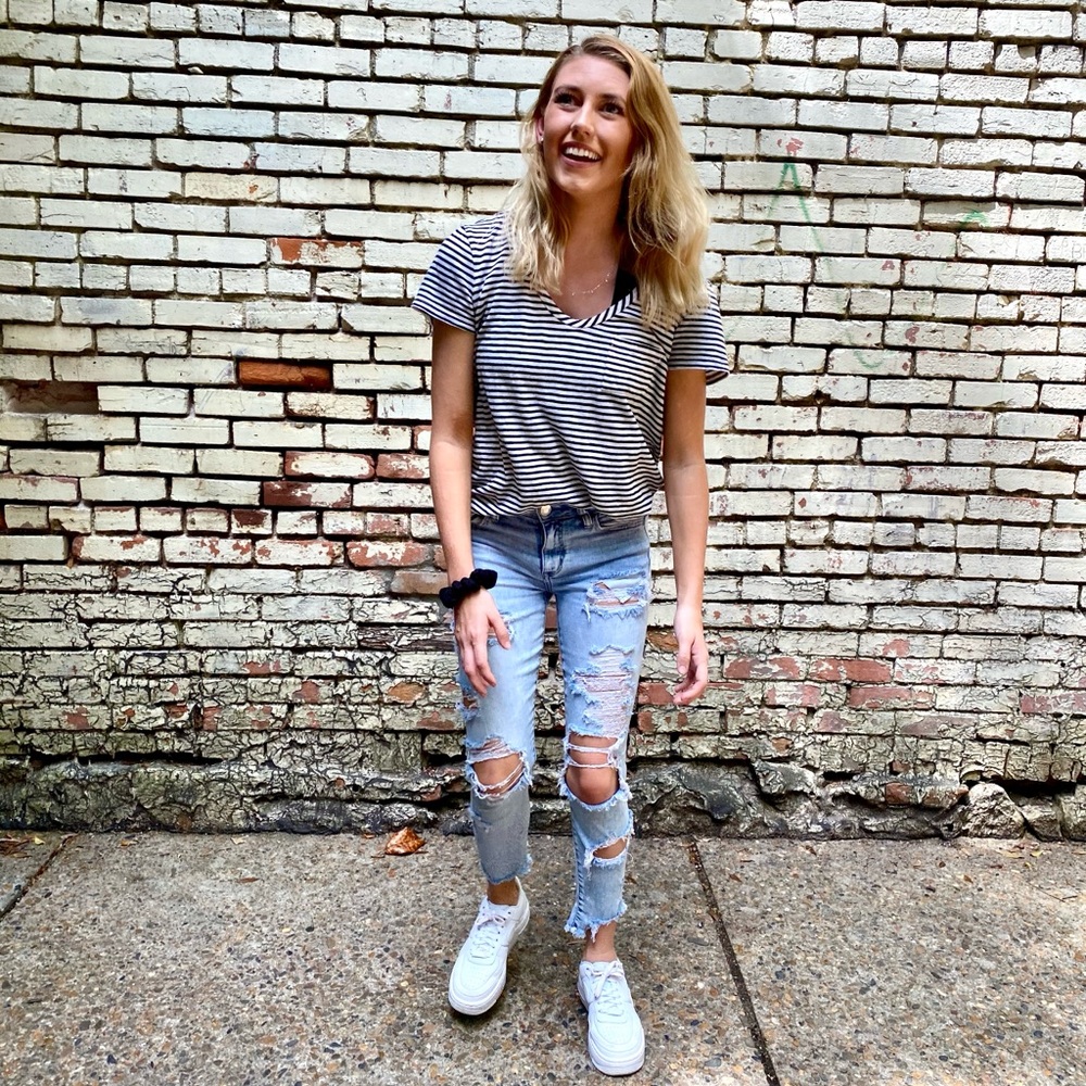 Distressed Light Blue Jeans